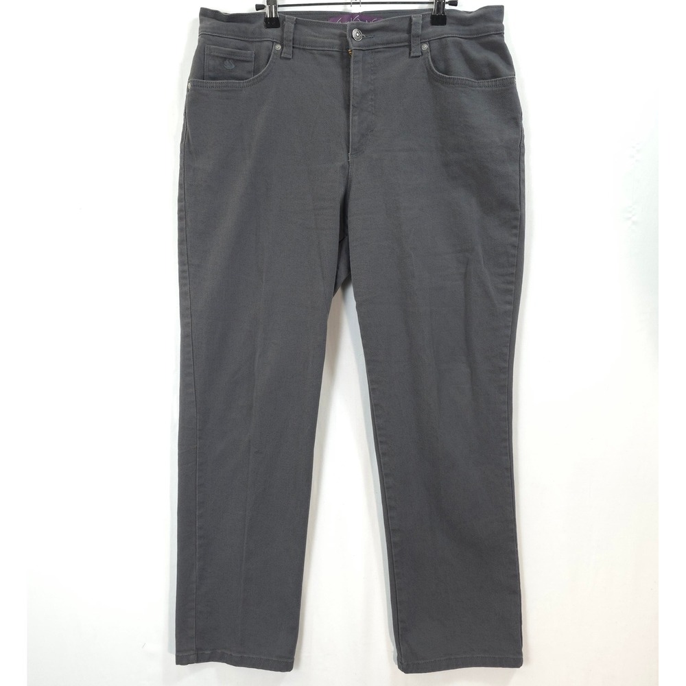 Gloria Vanderbilt Amanda Pants Womens 14S High Rise Gray Classic  Workwear